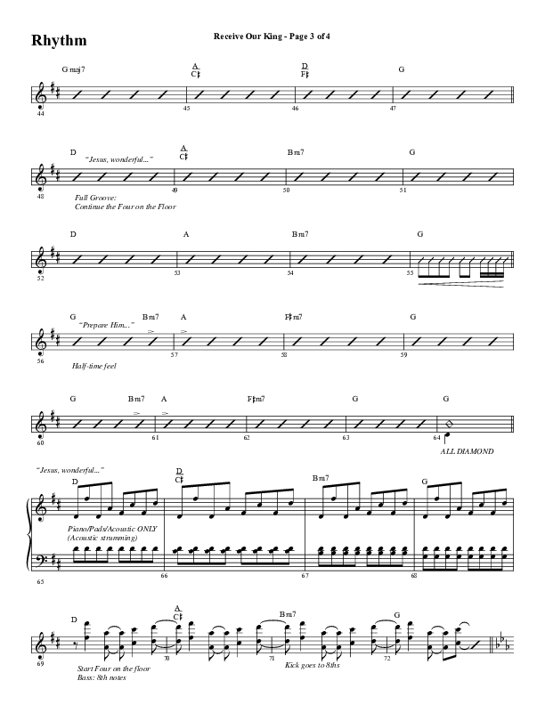 Receive Our King (Choral Anthem SATB) Rhythm Chart (Word Music Choral / Arr. David Wise / Orch. David Shipps)