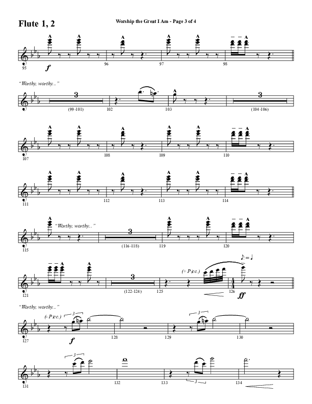 Worship The Great I Am (Choral Anthem SATB) Flute 1/2 (Word Music Choral / Arr. David Wise / Arr. David Shipps)