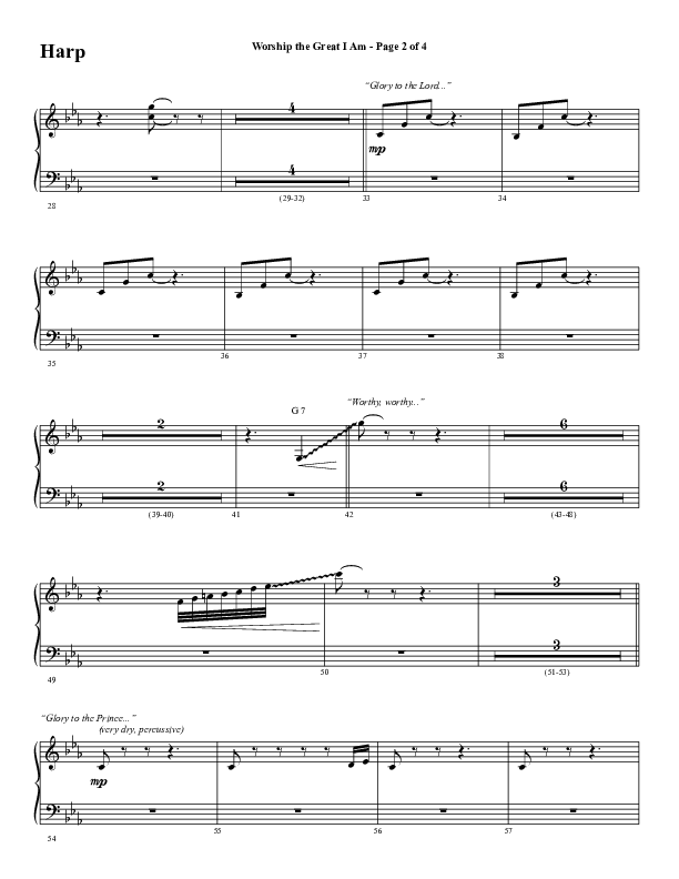 Worship The Great I Am (Choral Anthem SATB) Harp (Word Music Choral / Arr. David Wise / Arr. David Shipps)