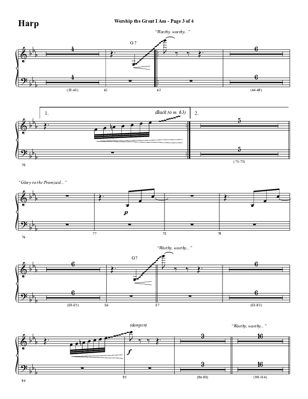 Worship The Great I Am (Choral Anthem SATB) Harp (Word Music Choral / Arr. David Wise / Arr. David Shipps)