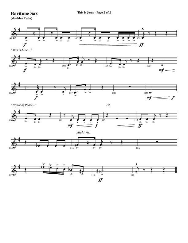 This Is Jesus (Choral Anthem SATB) Bari Sax (Word Music Choral / Arr. Daniel Semsen)