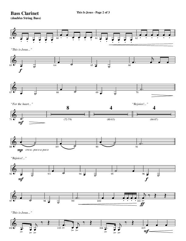 This Is Jesus (Choral Anthem SATB) Bass Clarinet (Word Music Choral / Arr. Daniel Semsen)