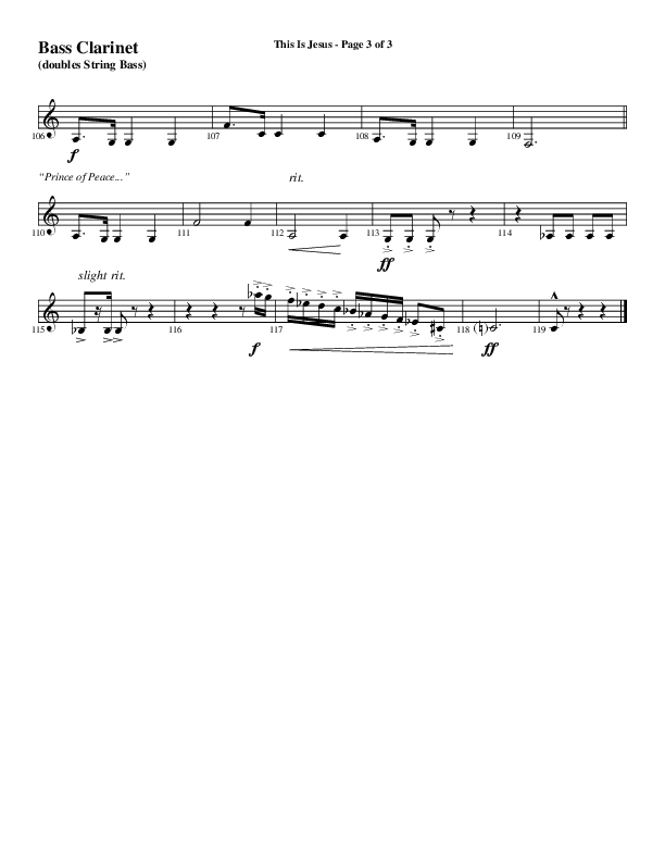 This Is Jesus (Choral Anthem SATB) Bass Clarinet (Word Music Choral / Arr. Daniel Semsen)