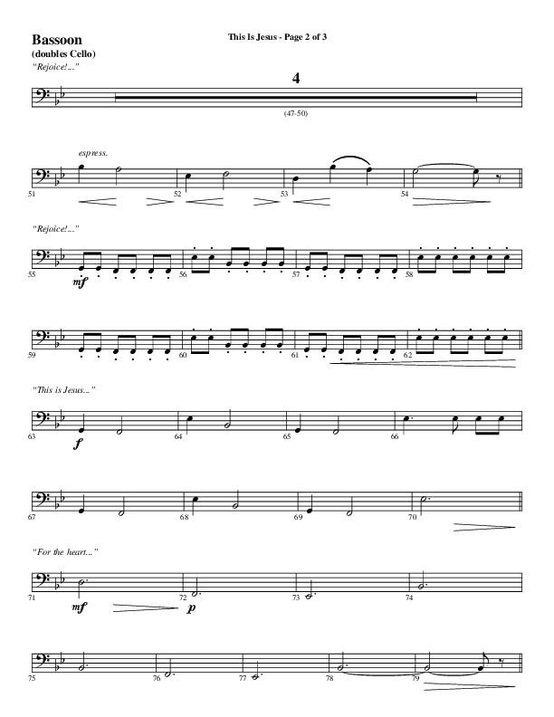 This Is Jesus (Choral Anthem SATB) Bassoon (Word Music Choral / Arr. Daniel Semsen)
