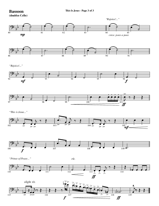 This Is Jesus (Choral Anthem SATB) Bassoon (Word Music Choral / Arr. Daniel Semsen)