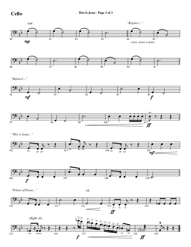 This Is Jesus (Choral Anthem SATB) Cello (Word Music Choral / Arr. Daniel Semsen)