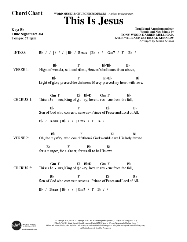 This Is Jesus (Choral Anthem SATB) Chord Chart (Word Music Choral / Arr. Daniel Semsen)