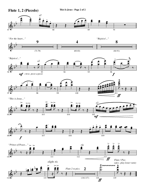This Is Jesus (Choral Anthem SATB) Flute 1/2 (Word Music Choral / Arr. Daniel Semsen)