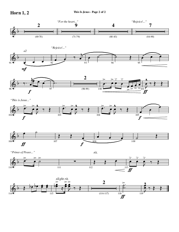 This Is Jesus (Choral Anthem SATB) French Horn 1/2 (Word Music Choral / Arr. Daniel Semsen)
