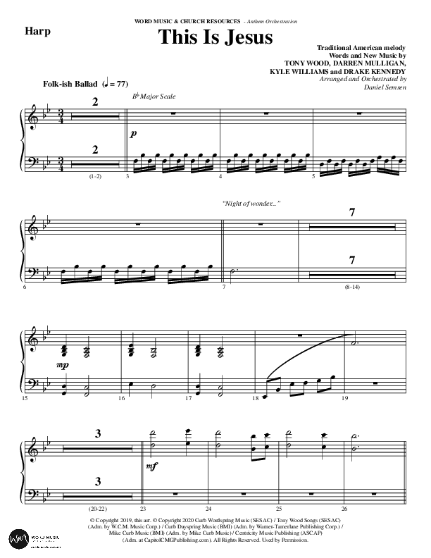This Is Jesus (Choral Anthem SATB) Harp (Word Music Choral / Arr. Daniel Semsen)