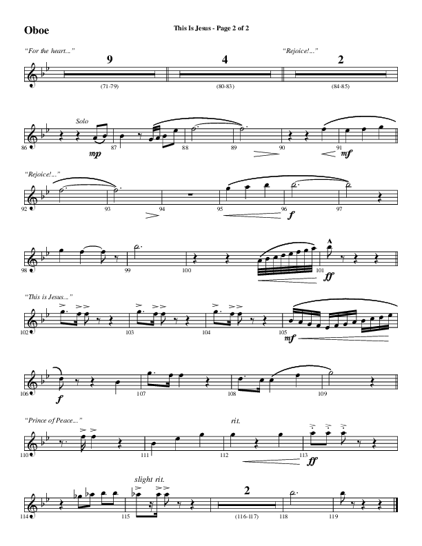 This Is Jesus (Choral Anthem SATB) Oboe (Word Music Choral / Arr. Daniel Semsen)
