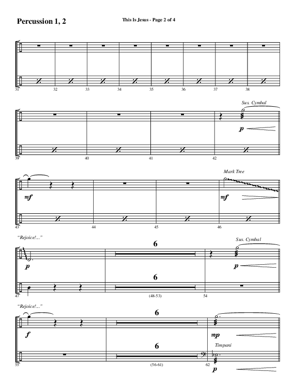 This Is Jesus (Choral Anthem SATB) Percussion (Word Music Choral / Arr. Daniel Semsen)