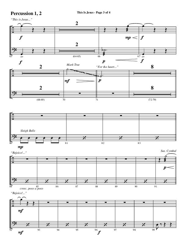This Is Jesus (Choral Anthem SATB) Percussion (Word Music Choral / Arr. Daniel Semsen)