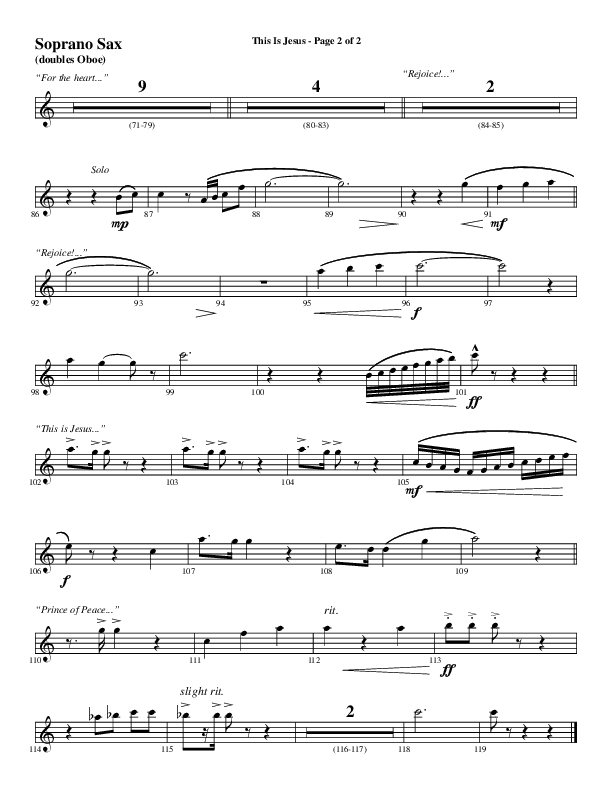 This Is Jesus (Choral Anthem SATB) Soprano Sax (Word Music Choral / Arr. Daniel Semsen)