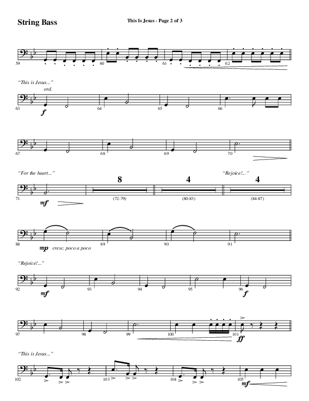 This Is Jesus (Choral Anthem SATB) String Bass (Word Music Choral / Arr. Daniel Semsen)