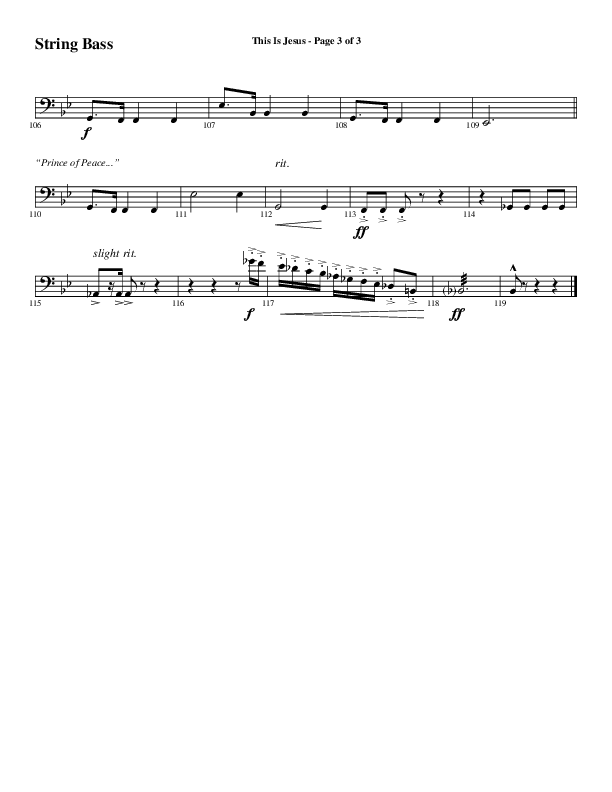 This Is Jesus (Choral Anthem SATB) String Bass (Word Music Choral / Arr. Daniel Semsen)