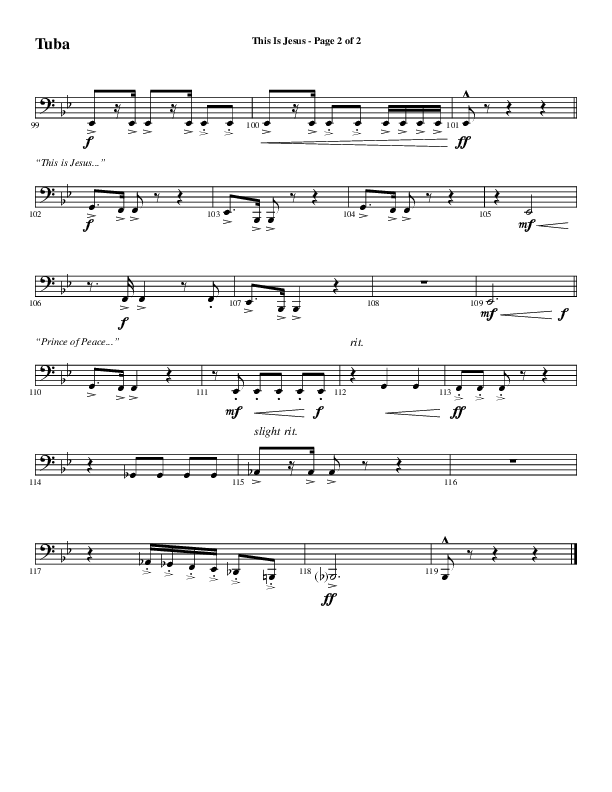This Is Jesus (Choral Anthem SATB) Tuba (Word Music Choral / Arr. Daniel Semsen)