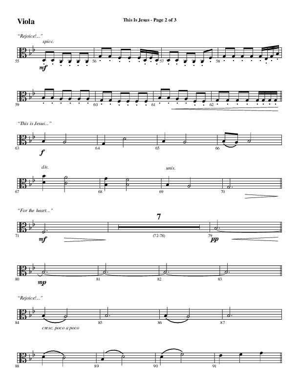 This Is Jesus (Choral Anthem SATB) Viola (Word Music Choral / Arr. Daniel Semsen)