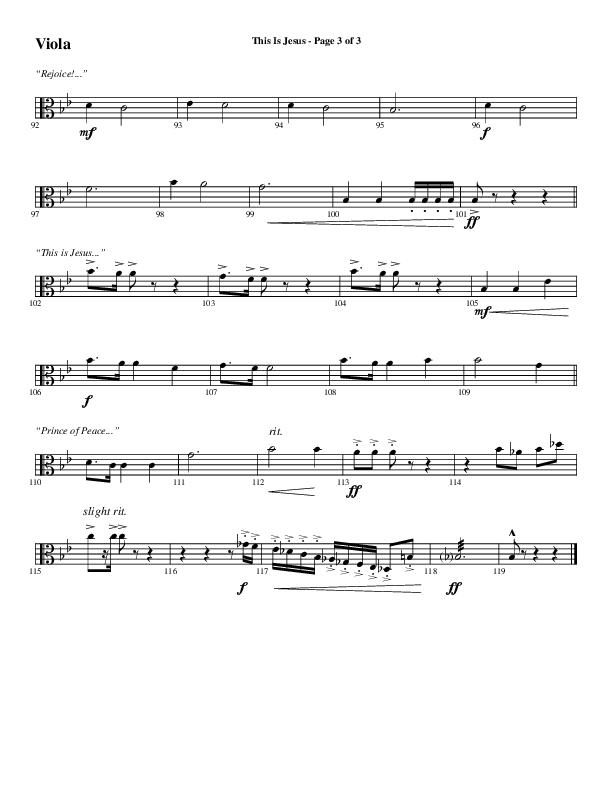 This Is Jesus (Choral Anthem SATB) Viola (Word Music Choral / Arr. Daniel Semsen)