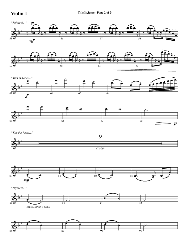 This Is Jesus (Choral Anthem SATB) Violin 1 (Word Music Choral / Arr. Daniel Semsen)