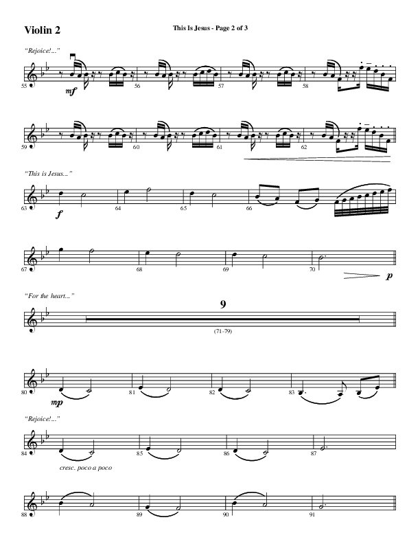 This Is Jesus (Choral Anthem SATB) Violin 2 (Word Music Choral / Arr. Daniel Semsen)