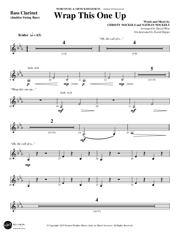 Wrap This One Up (Choral Anthem SATB) Bass Clarinet (Word Music Choral / Arr. David Wise / Arr. David Shipps)