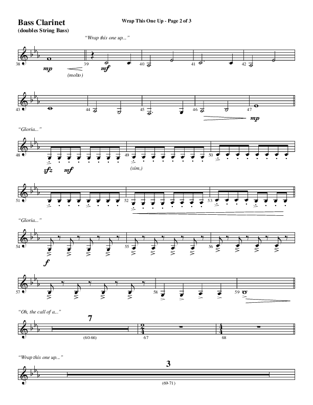 Wrap This One Up (Choral Anthem SATB) Bass Clarinet (Word Music Choral / Arr. David Wise / Arr. David Shipps)