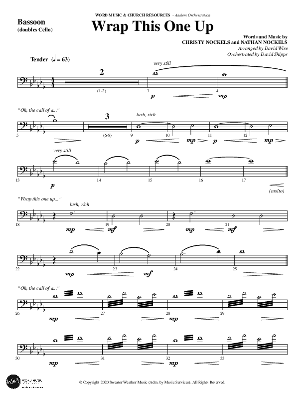 Wrap This One Up (Choral Anthem SATB) Bassoon (Word Music Choral / Arr. David Wise / Arr. David Shipps)