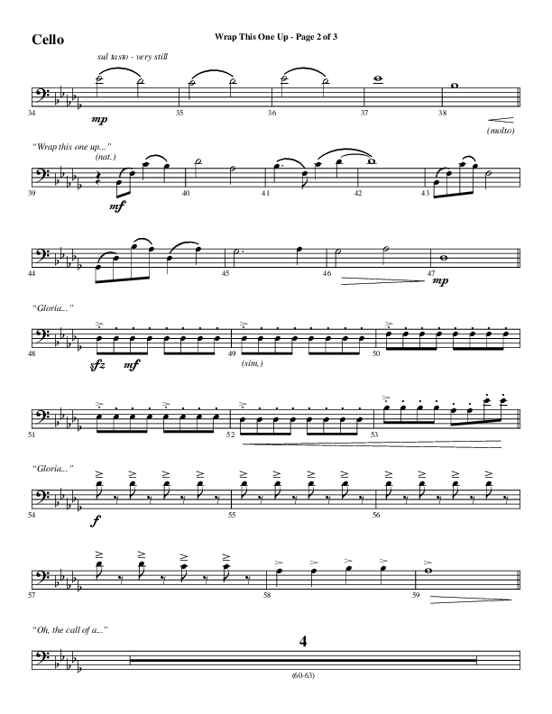 Wrap This One Up (Choral Anthem SATB) Cello (Word Music Choral / Arr. David Wise / Arr. David Shipps)
