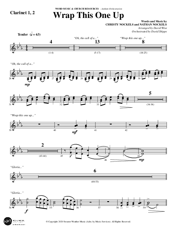 Wrap This One Up (Choral Anthem SATB) Clarinet 1/2 (Word Music Choral / Arr. David Wise / Arr. David Shipps)