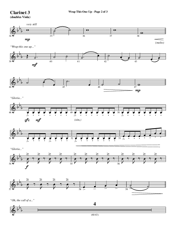 Wrap This One Up (Choral Anthem SATB) Clarinet 3 (Word Music Choral / Arr. David Wise / Arr. David Shipps)