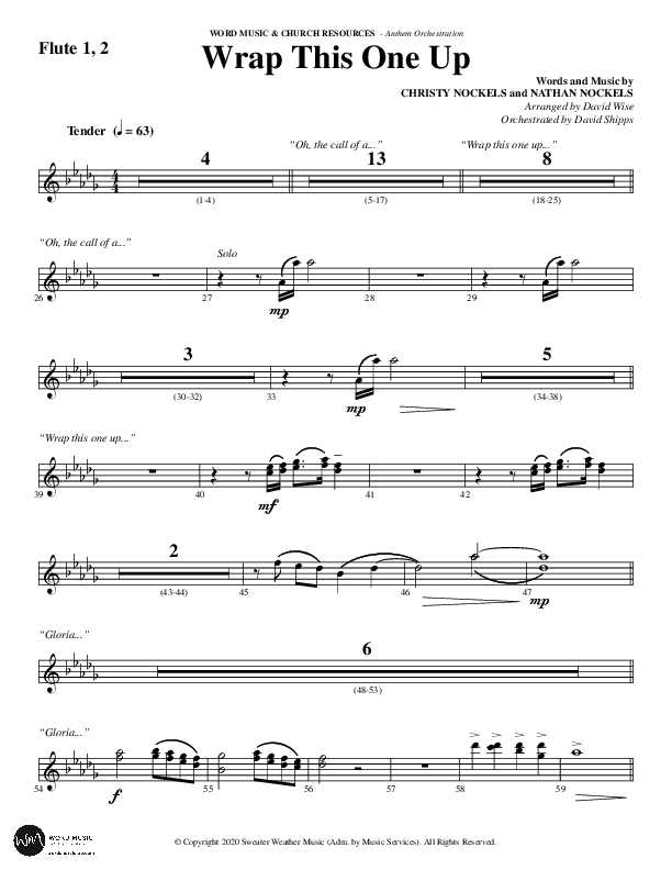 Wrap This One Up (Choral Anthem SATB) Flute 1/2 (Word Music Choral / Arr. David Wise / Arr. David Shipps)