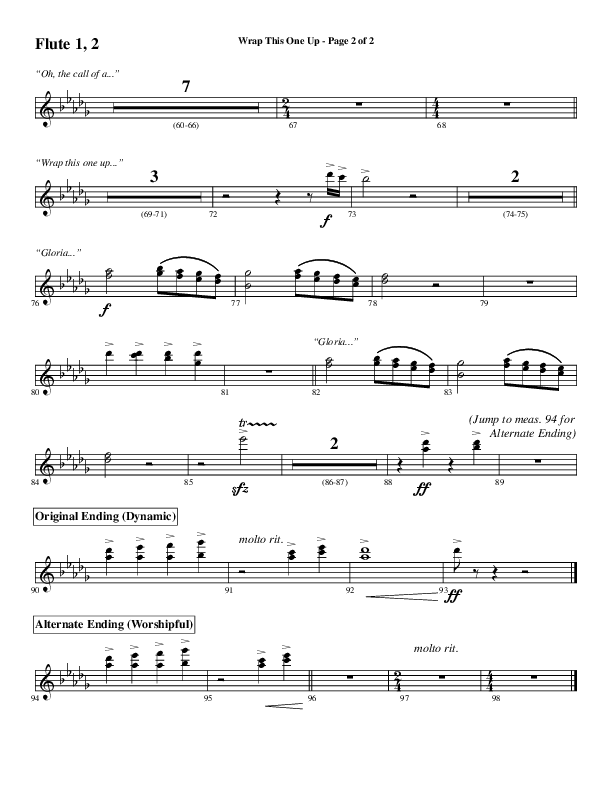 Wrap This One Up (Choral Anthem SATB) Flute 1/2 (Word Music Choral / Arr. David Wise / Arr. David Shipps)