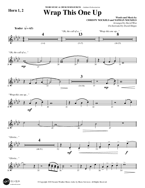 Wrap This One Up (Choral Anthem SATB) French Horn 1/2 (Word Music Choral / Arr. David Wise / Arr. David Shipps)