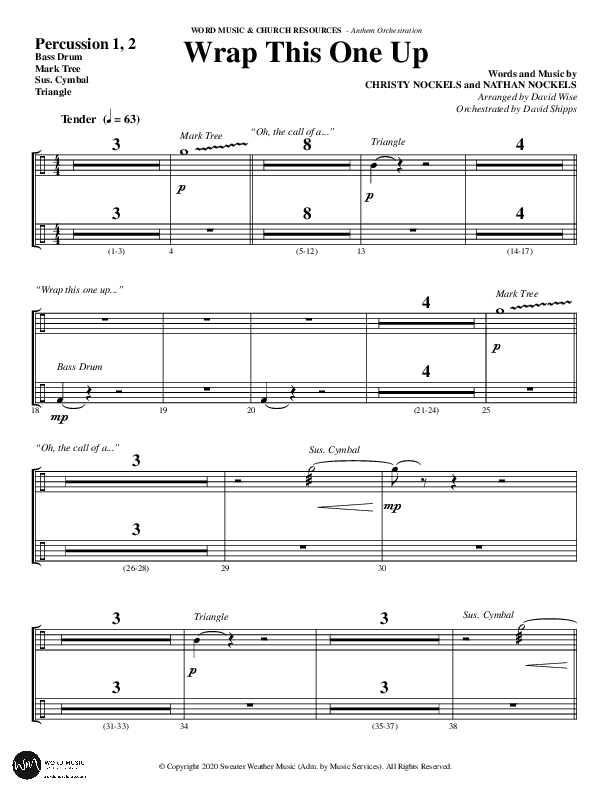 Wrap This One Up (Choral Anthem SATB) Percussion 1/2 (Word Music Choral / Arr. David Wise / Arr. David Shipps)