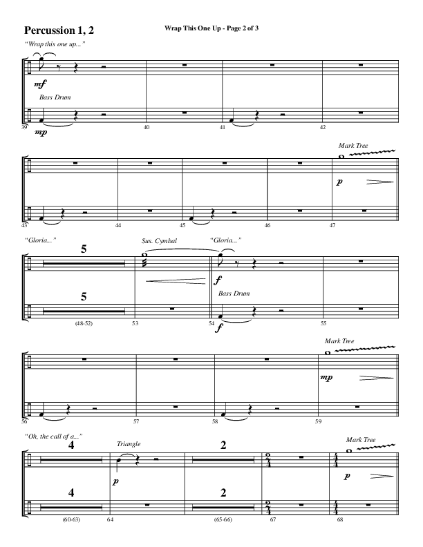 Wrap This One Up (Choral Anthem SATB) Percussion 1/2 (Word Music Choral / Arr. David Wise / Arr. David Shipps)