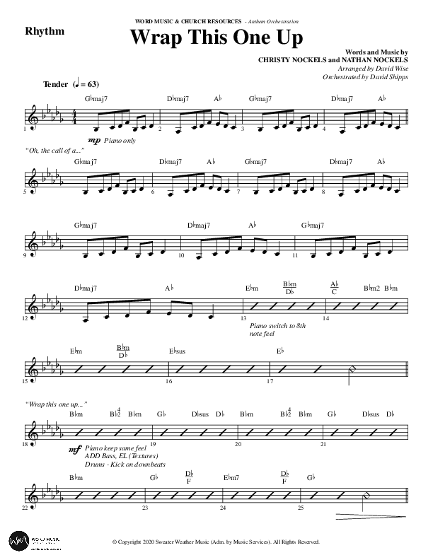 Wrap This One Up (Choral Anthem SATB) Rhythm Chart (Word Music Choral / Arr. David Wise / Arr. David Shipps)