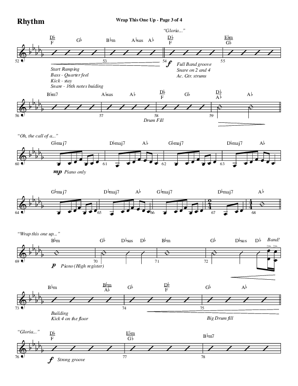 Wrap This One Up (Choral Anthem SATB) Rhythm Chart (Word Music Choral / Arr. David Wise / Arr. David Shipps)