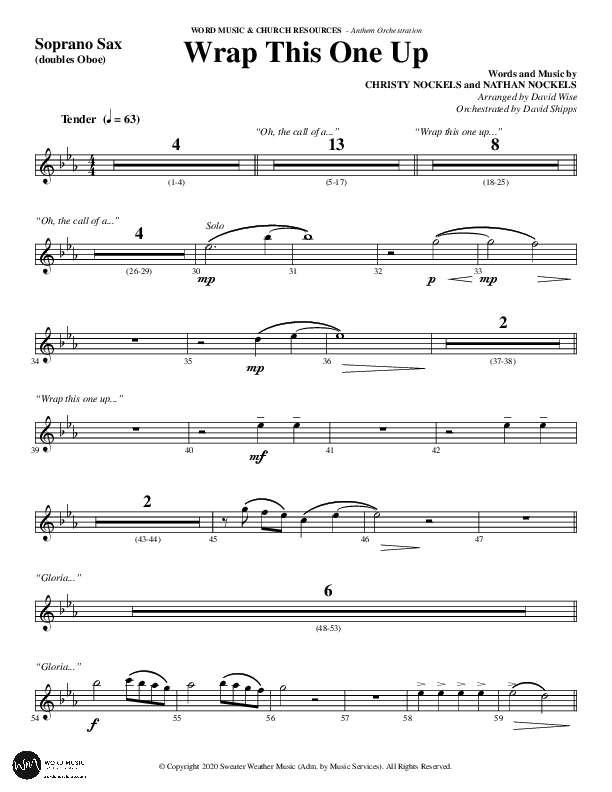 Wrap This One Up (Choral Anthem SATB) Soprano Sax (Word Music Choral / Arr. David Wise / Arr. David Shipps)