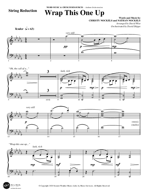 Wrap This One Up (Choral Anthem SATB) String Reduction (Word Music Choral / Arr. David Wise / Arr. David Shipps)