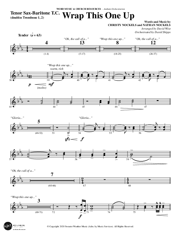 Wrap This One Up (Choral Anthem SATB) Tenor Sax/Baritone T.C. (Word Music Choral / Arr. David Wise / Arr. David Shipps)