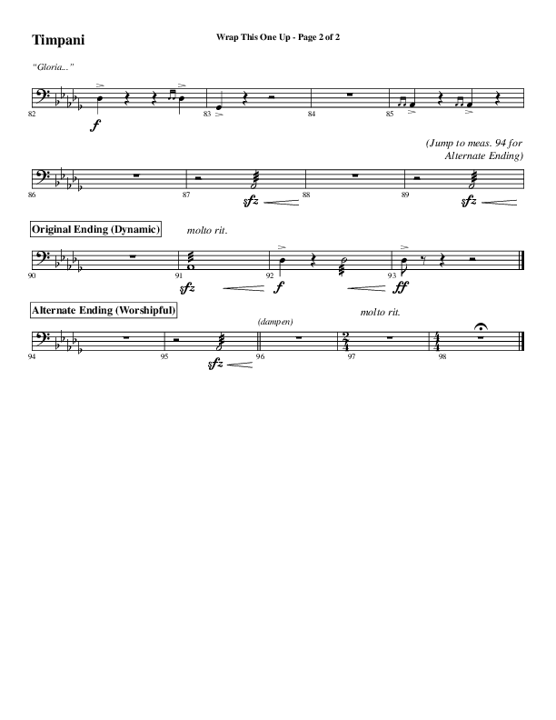 Wrap This One Up (Choral Anthem SATB) Timpani (Word Music Choral / Arr. David Wise / Arr. David Shipps)