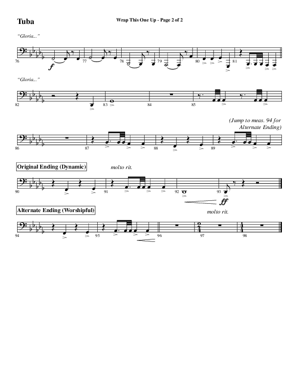 Wrap This One Up (Choral Anthem SATB) Tuba (Word Music Choral / Arr. David Wise / Arr. David Shipps)