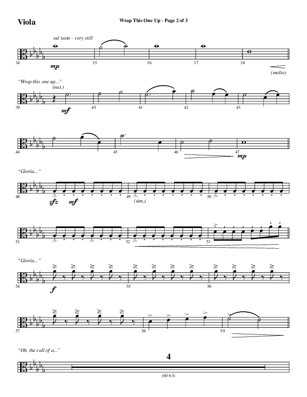 Wrap This One Up (Choral Anthem SATB) Viola (Word Music Choral / Arr. David Wise / Arr. David Shipps)