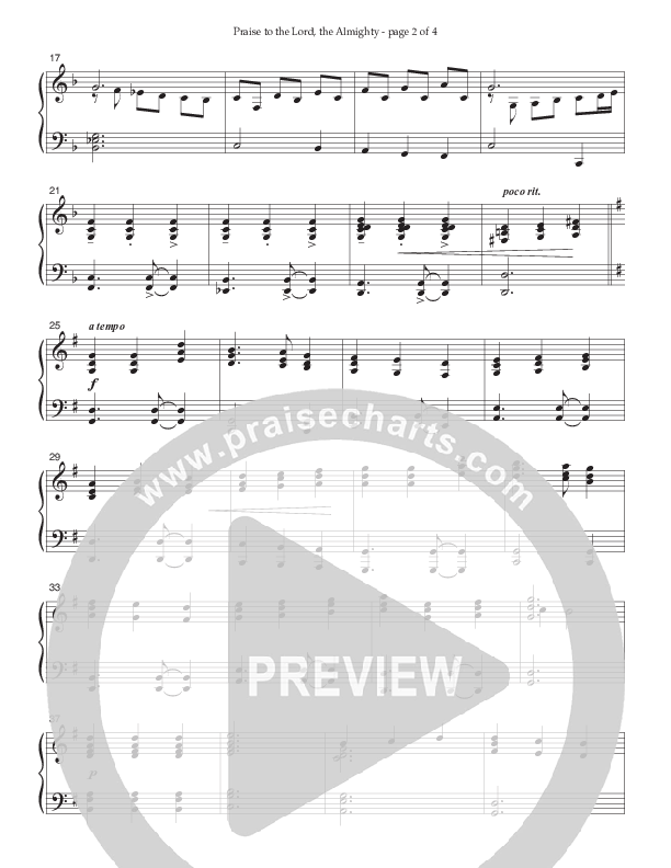 Praise To The Lord The Almighty Piano Sheet (Ken Barker)