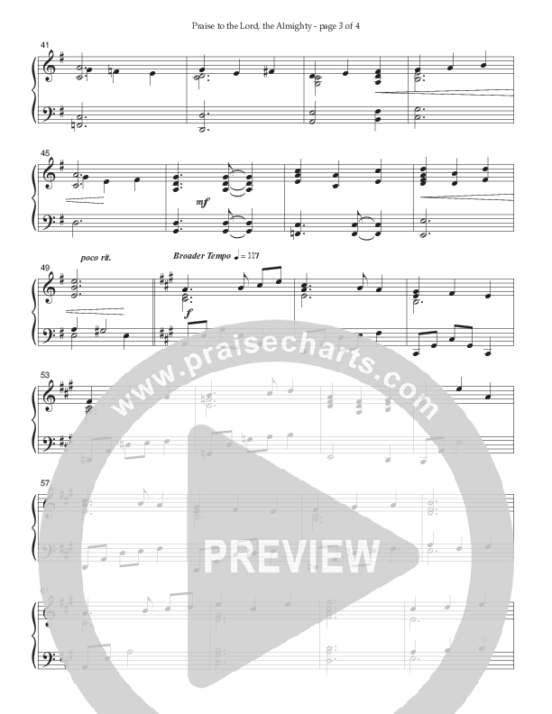 Praise To The Lord The Almighty Piano Sheet (Ken Barker)