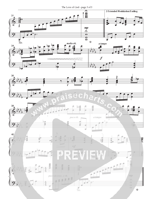 The Love Of God Piano Sheet (Ken Barker)