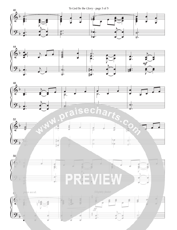 To God Be The Glory Piano Sheet (Ken Barker)