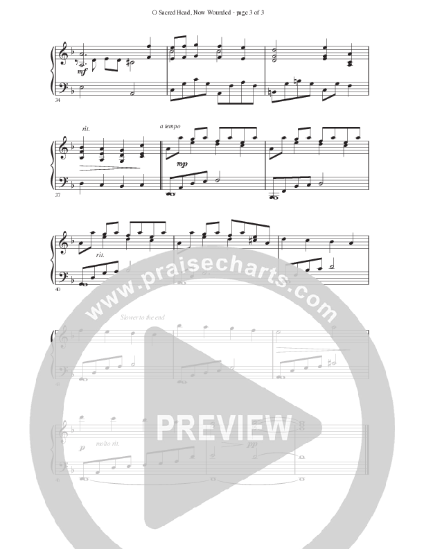 O Sacred Head Now Wounded  Piano Sheet (Ken Barker)