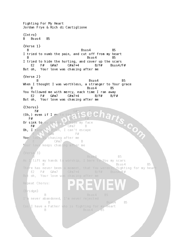 Fighting For My Heart (Live) Chord Chart (Songs From The Soil)